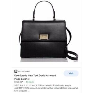 KATE SPADE NEW YORK Doris Harwood Top Handle (wear) Satchel Smooth Cowhide